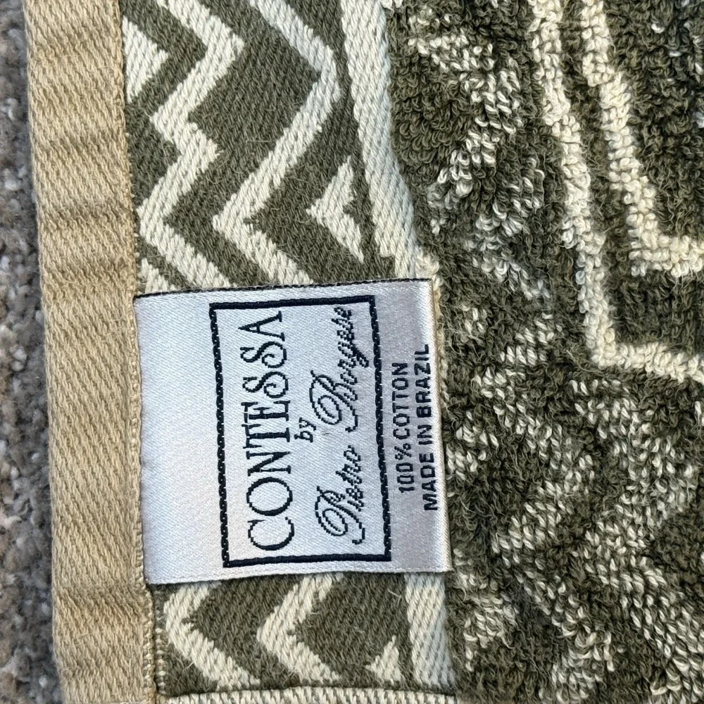 2 Vintage Contessa Pietro Borgese Safari Tapestry Bath Towels Made In Brazil MCM
